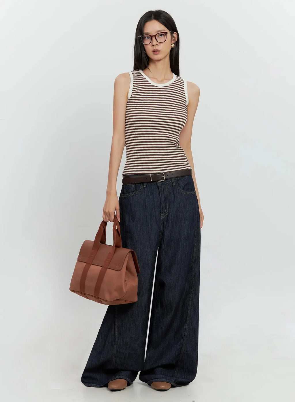 Striped Knit Tank Top IL528