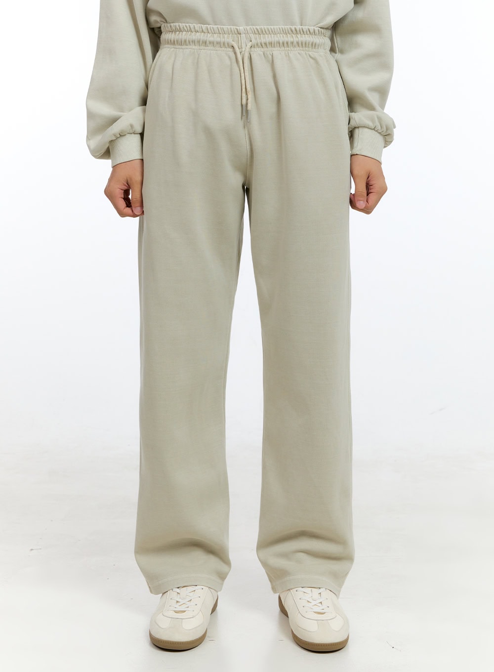 Men's Washed Cotton Sweatpants (Beige) IG422