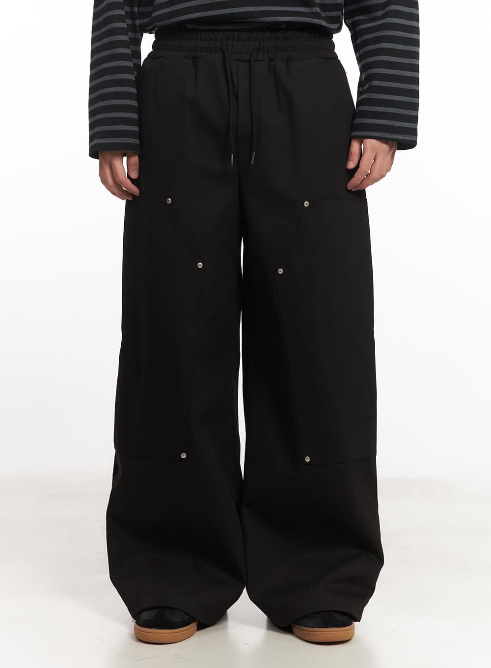 Men's Stud Cotton Wide-Leg Pants IM528