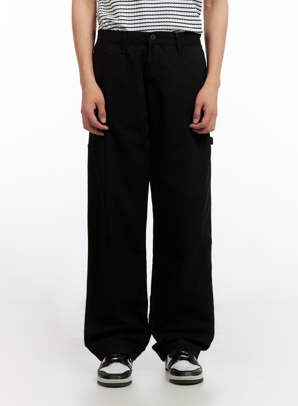 Men's Wide Fit Cotton Pants (Black) IG402