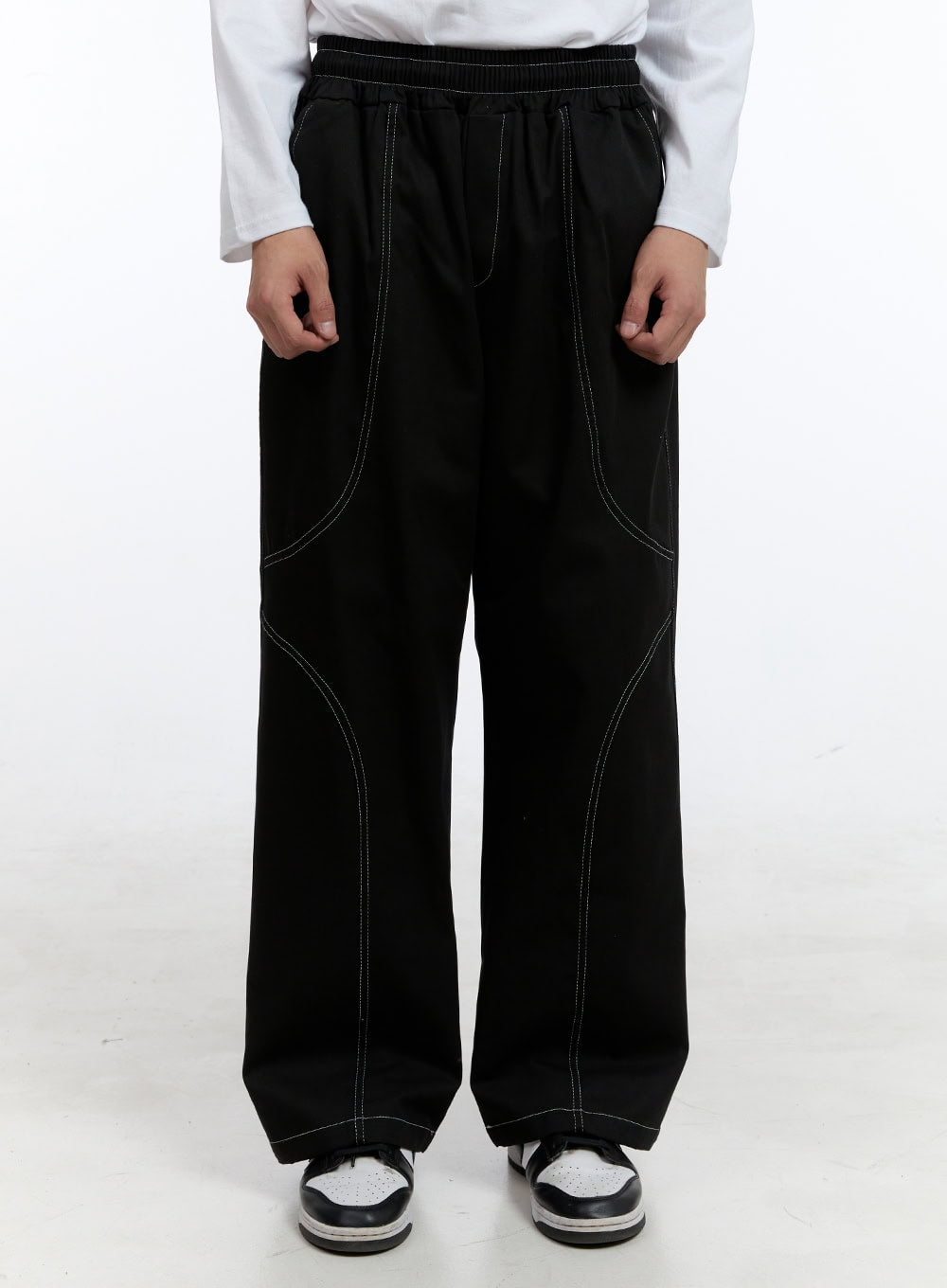 Men's Cotton Stitched Wide Fit Pants IG427