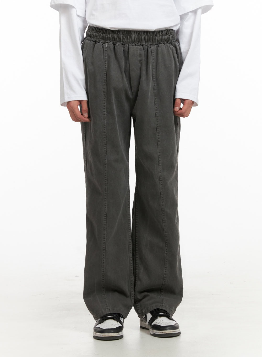 Men's Washed Wide Leg Jeans IY424