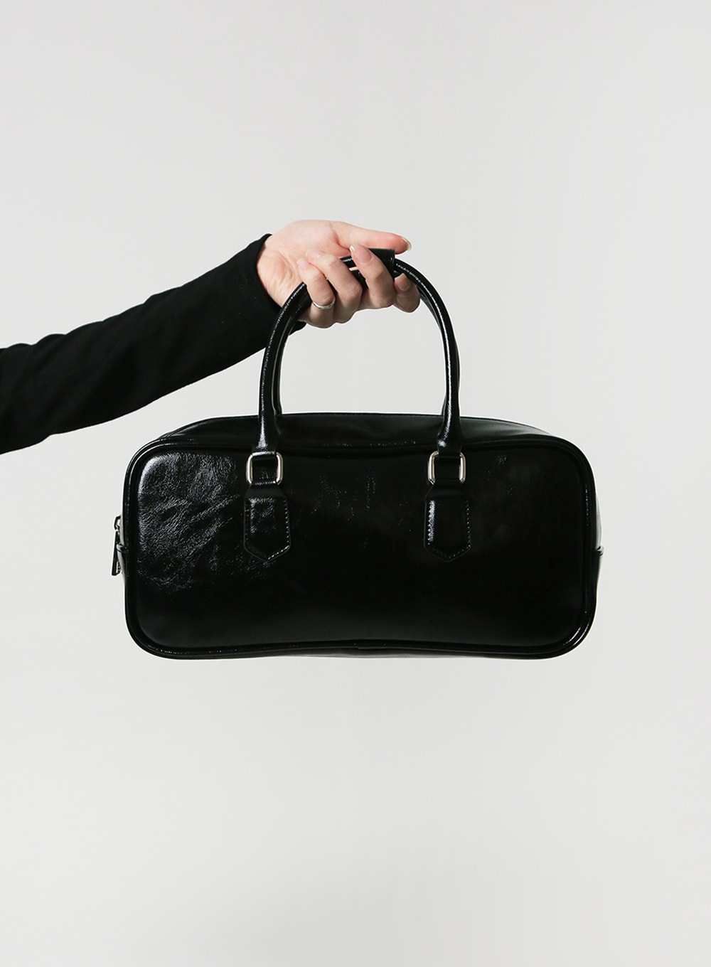 Solid Faux Leather Shoulder Bag IJ419