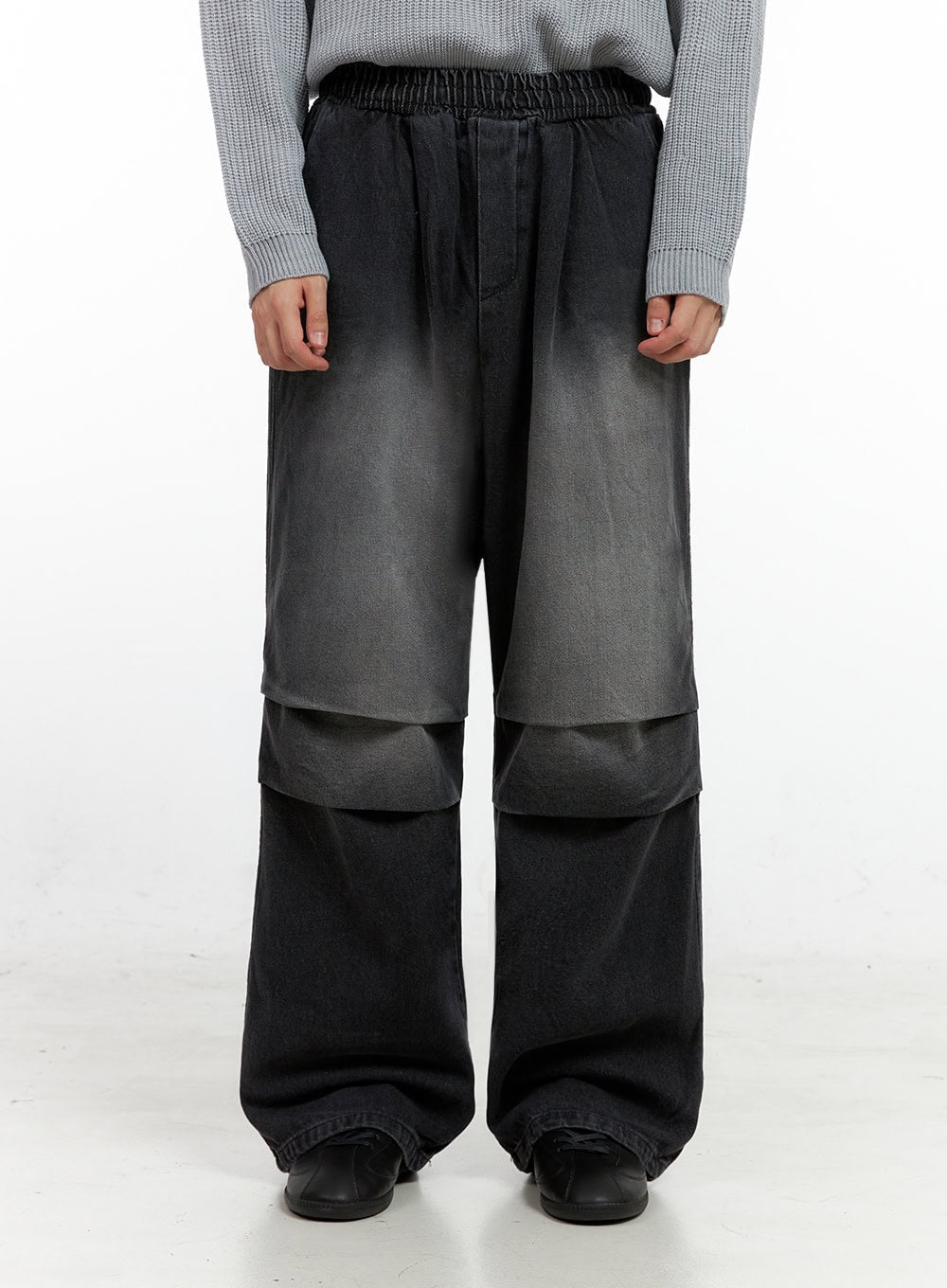 Men's Vintage Pintuck Wide Leg Jeans IN422