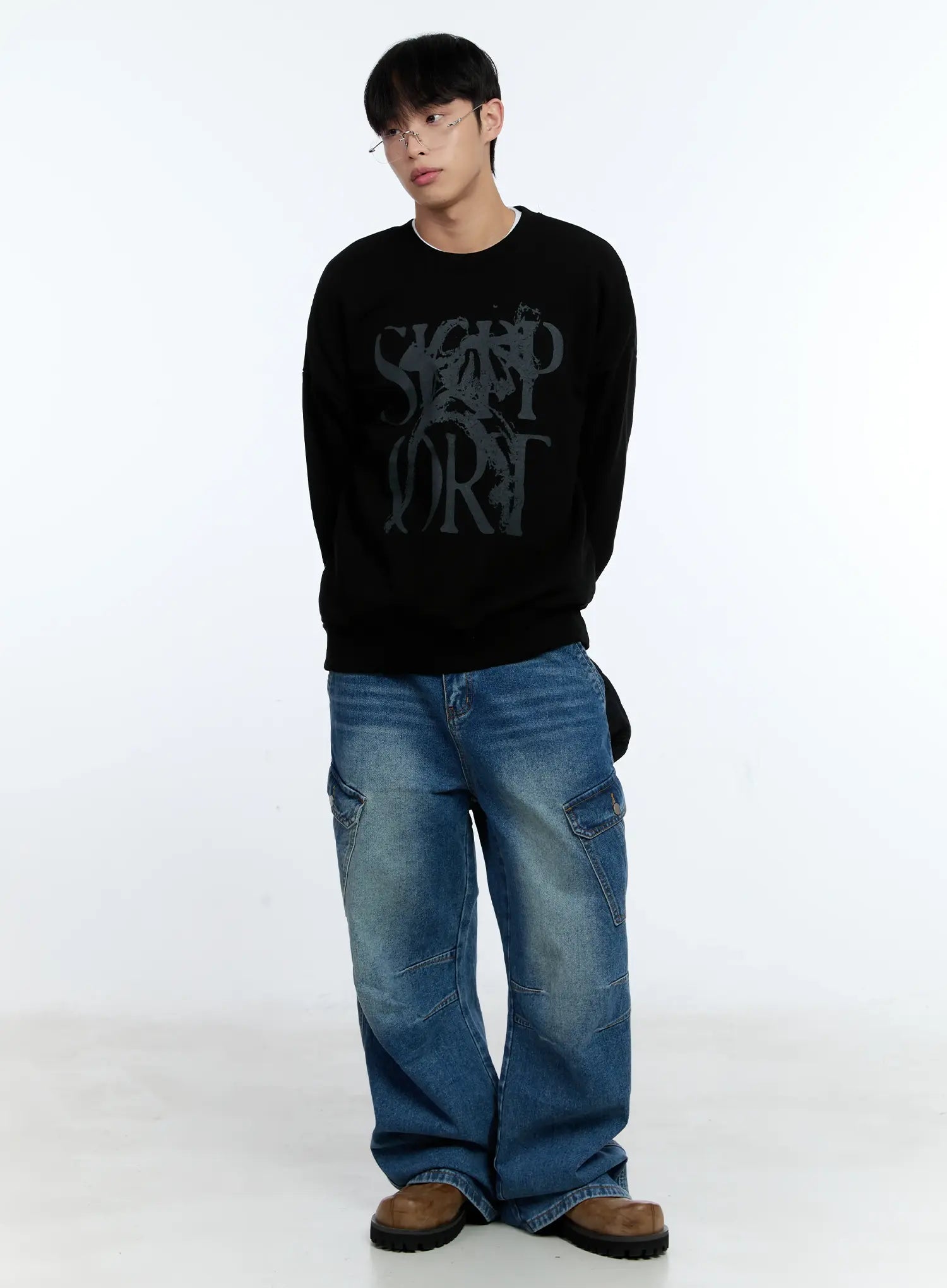 Men's Grunge Graphic Sweatshirt IG515