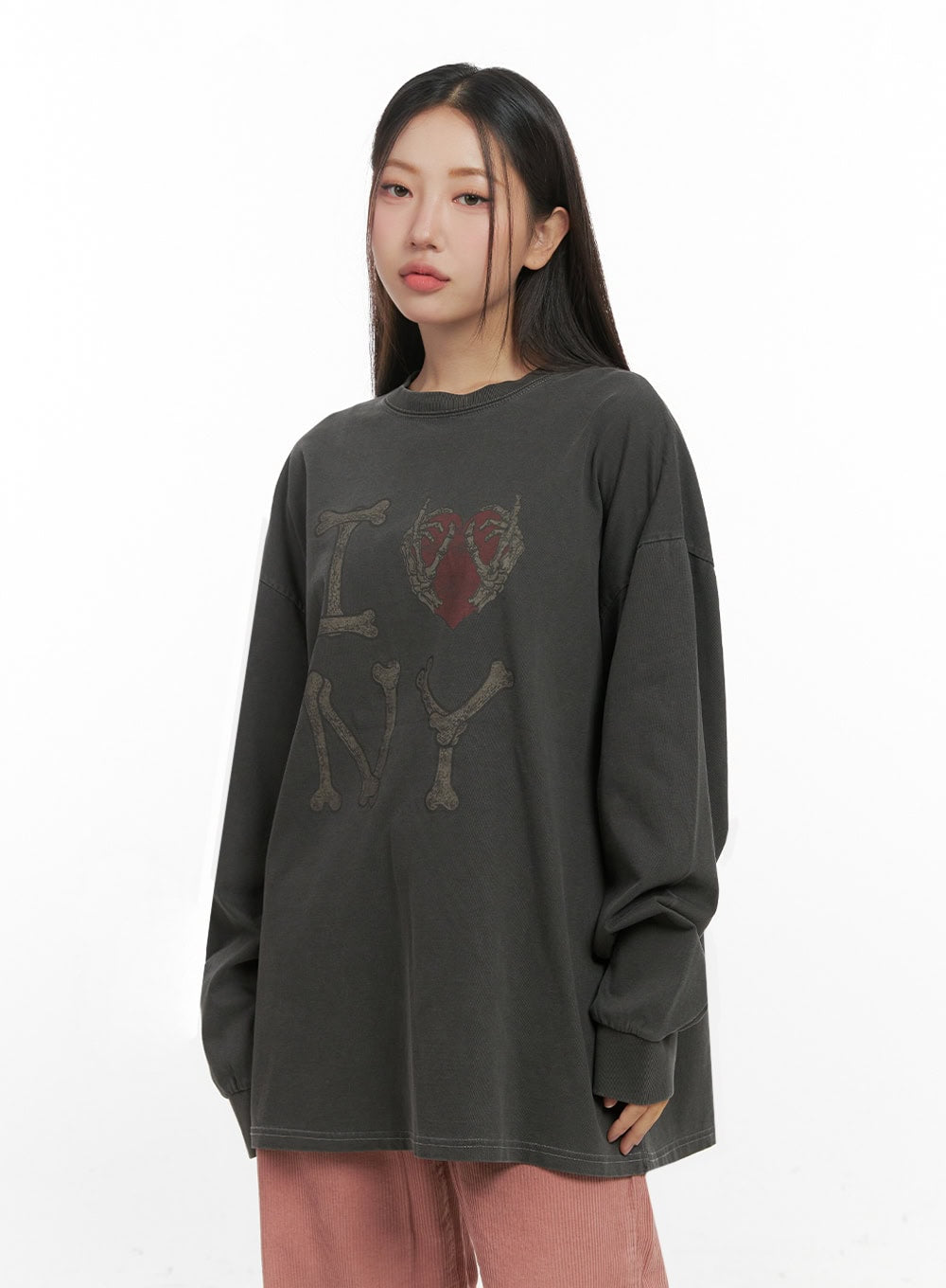 Cotton Graphic Oversize Cardigan IN415