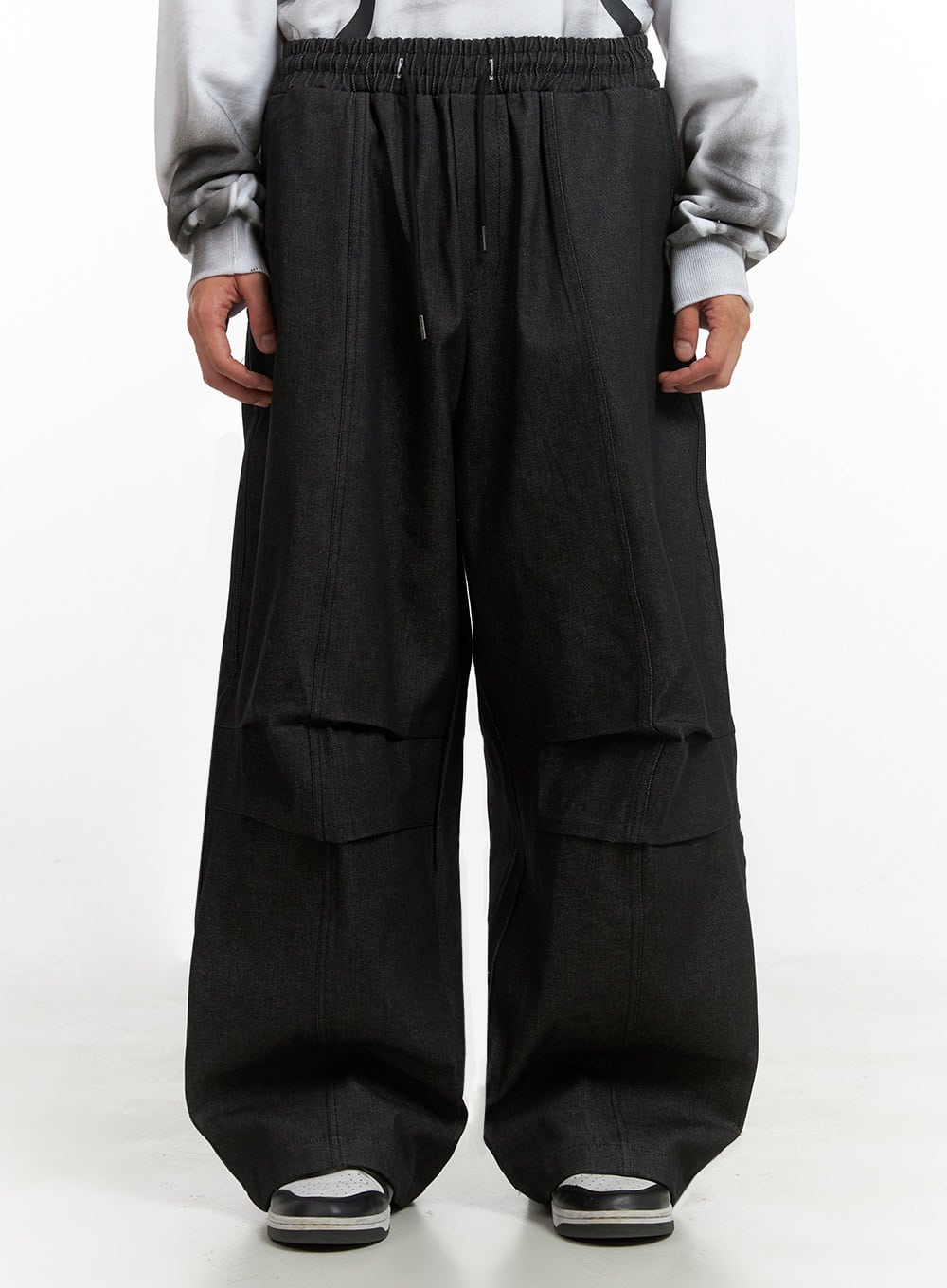 Men's Slick Pocket Wide-Leg Pants IO402
