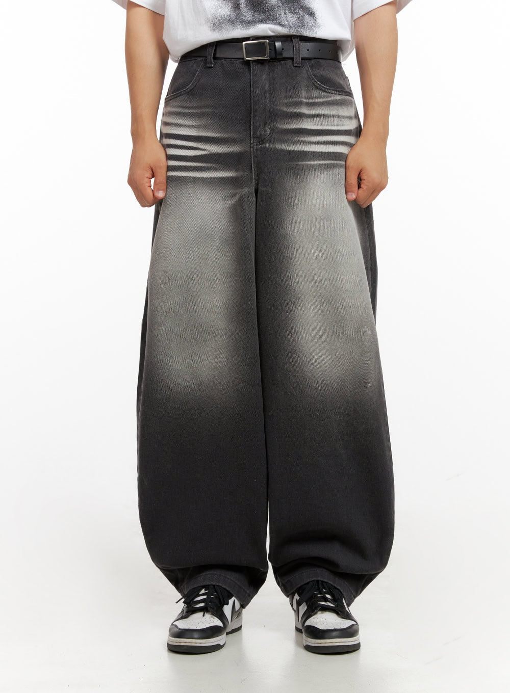 Men's Loose Fit Baggy Jeans (Black) IG409