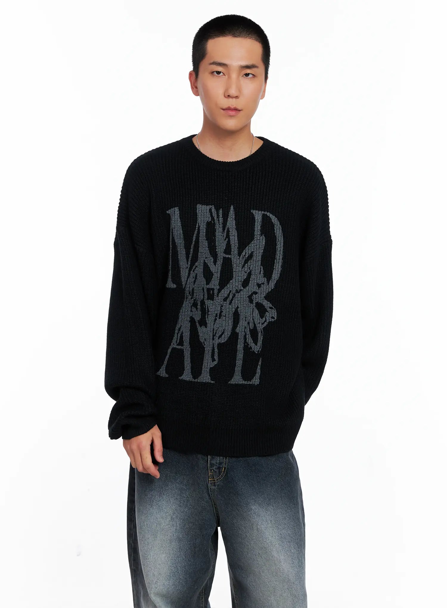 Men's Graphic Knit Sweater IS509