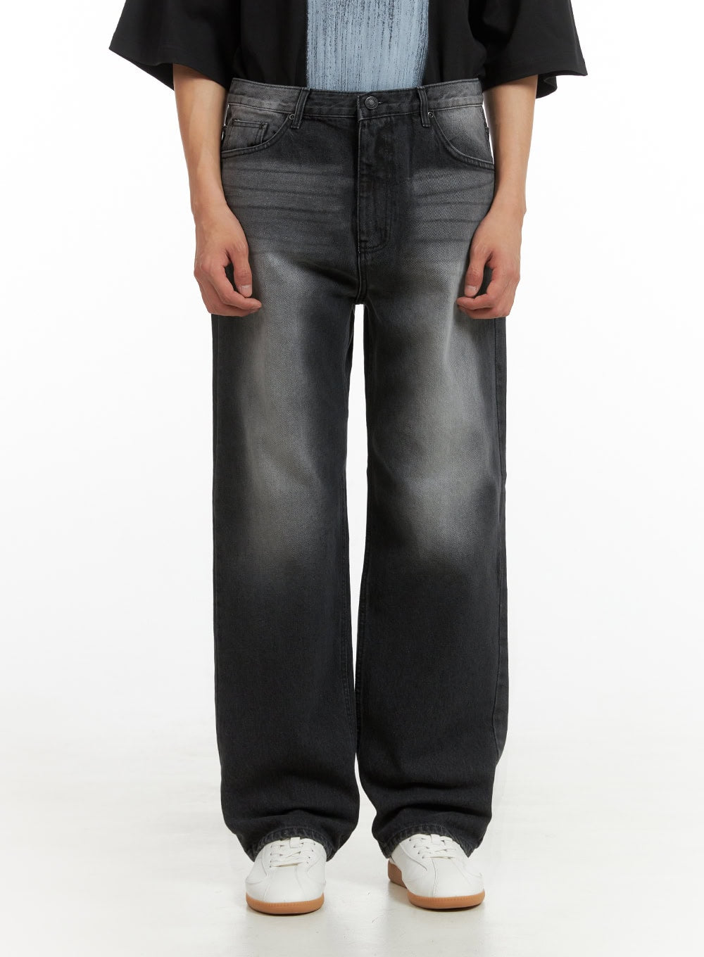 Men's Washed Wide Fit Jeans IU418