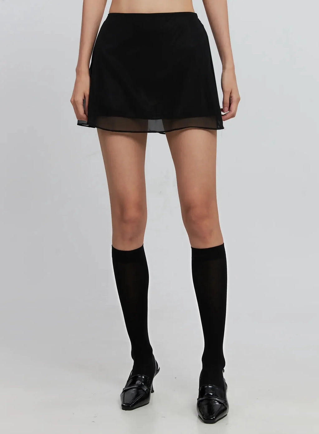 Sheer Chiffon Mini Skirt IS516
