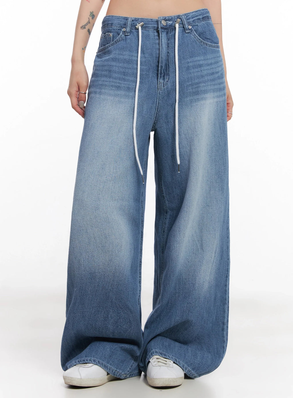 Tsuki Baggy Drawstring Denim Jeans IC503
