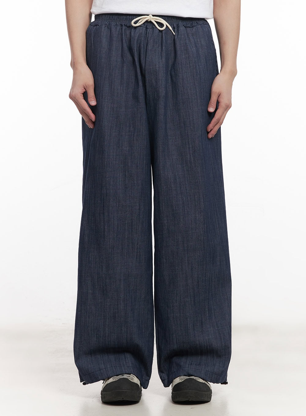 Men's Denim Wide-Leg Sweatpants (Blue) IM518
