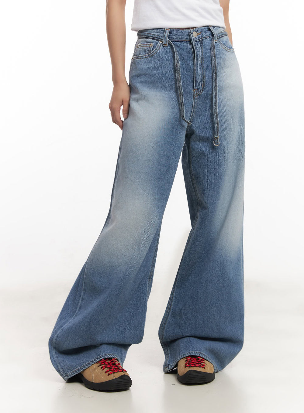 Nikki Denim Strap Baggy Jeans IA515