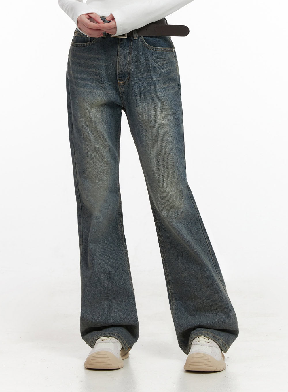 Asher Slimline Washed Bootcut Jeans ID402