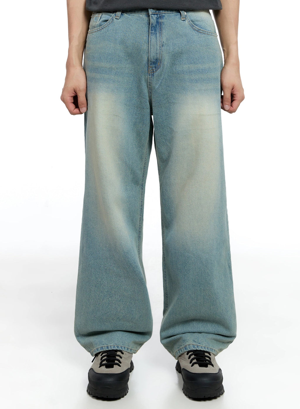 Men's Light-Wash Baggy  Jeans IG520