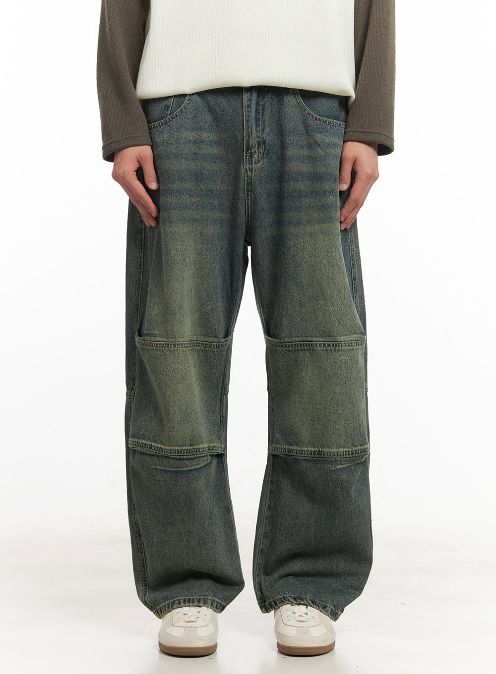 Men's Stitched Wide-Leg Jeans IA511