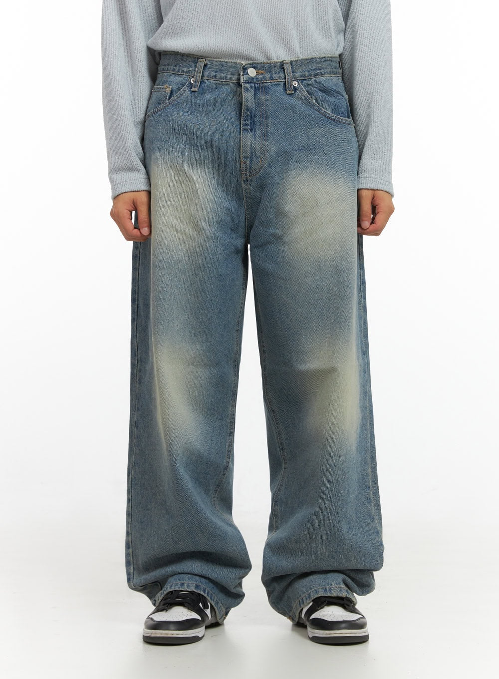 Men's Washed Wide Fit Jeans IO420