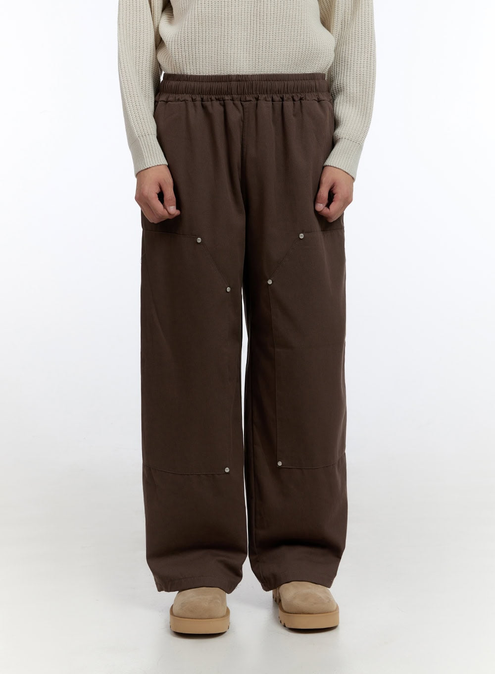 Men's Stud Wide Leg Pants IO428