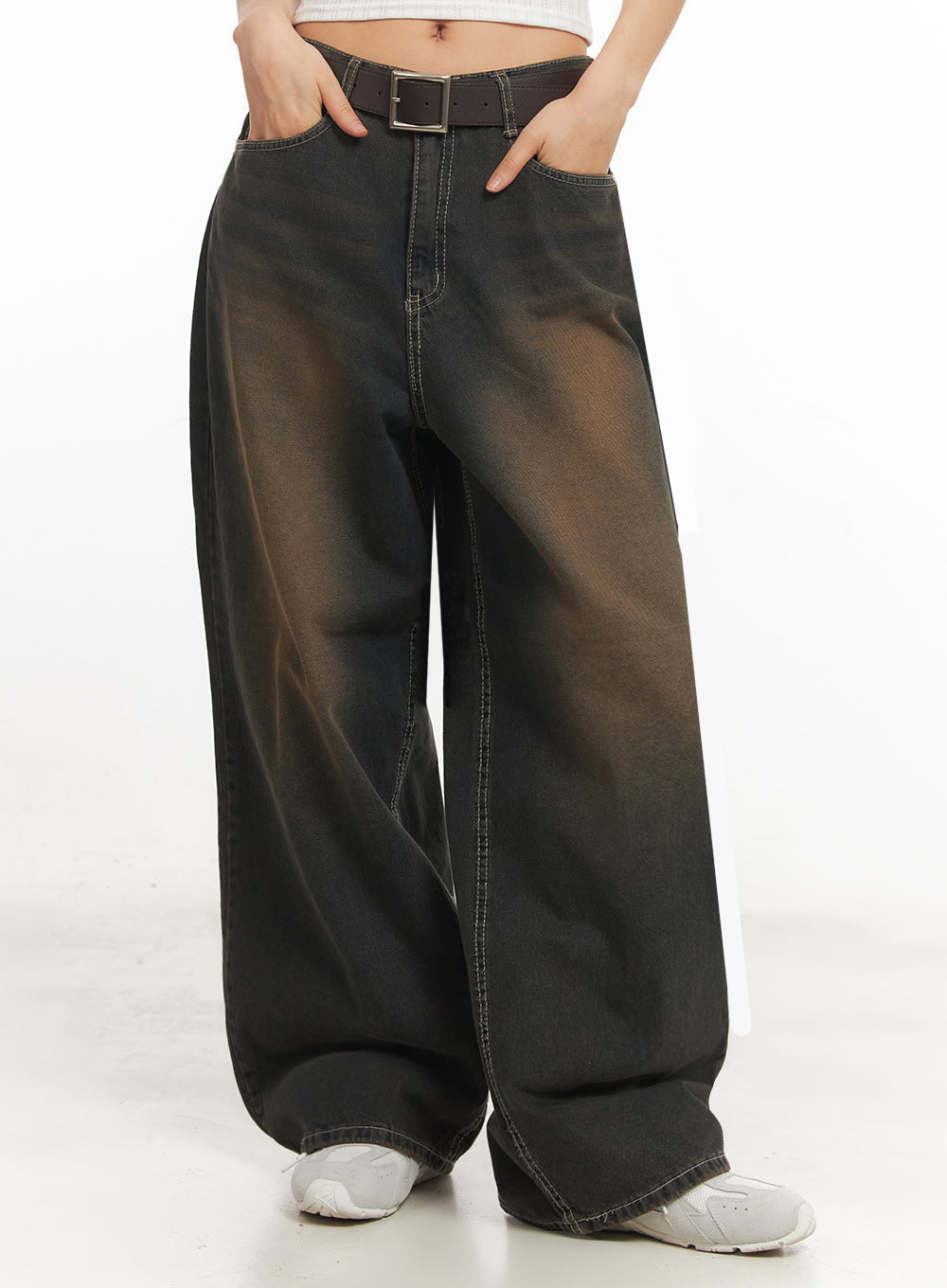 Bethany Vintage Washed Baggy Jeans IA524