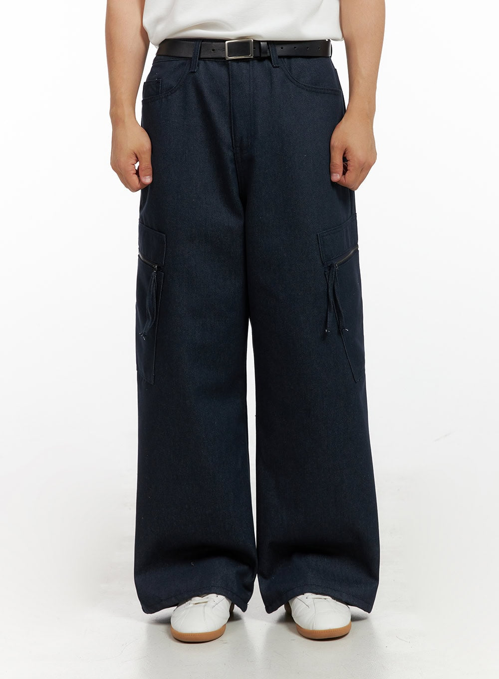 Men's Cargo Denim Jeans (Dark Blue) IG409