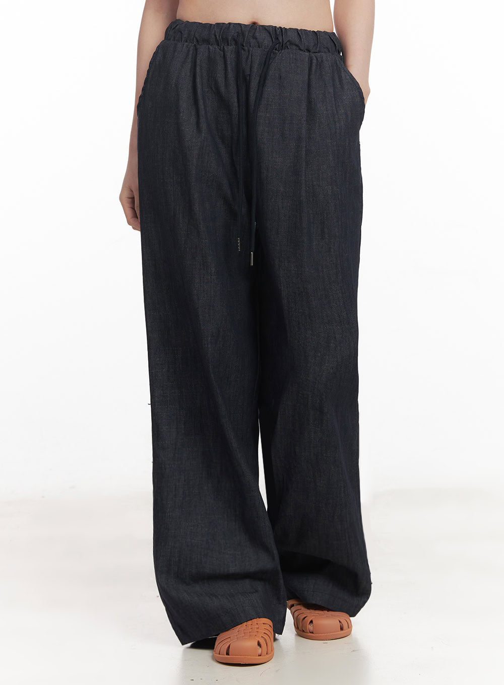 Cotton Denim Wide-Leg Pants IY509