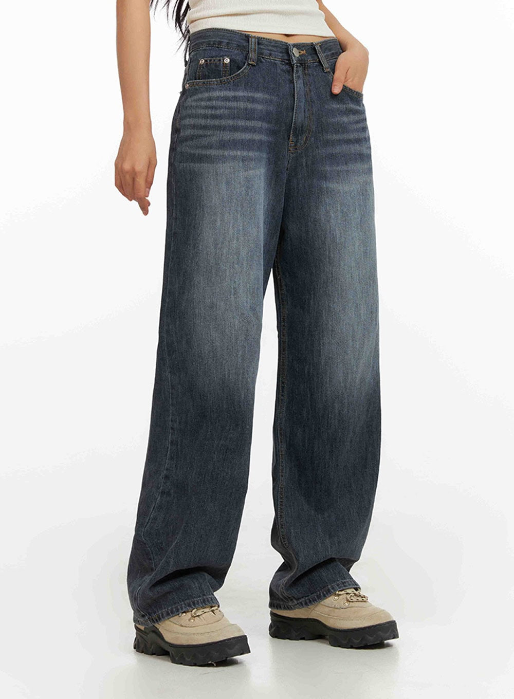 Wide Fit Straight Jeans IY422