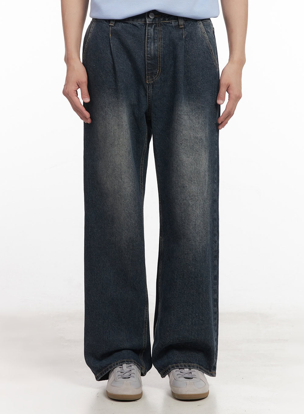 Men's Pintuck Washed Jeans IA511