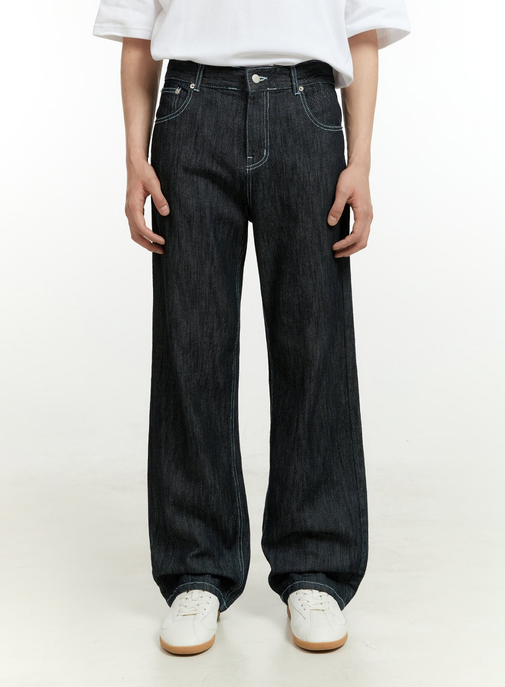Men's Solid Wide Jeans IL418