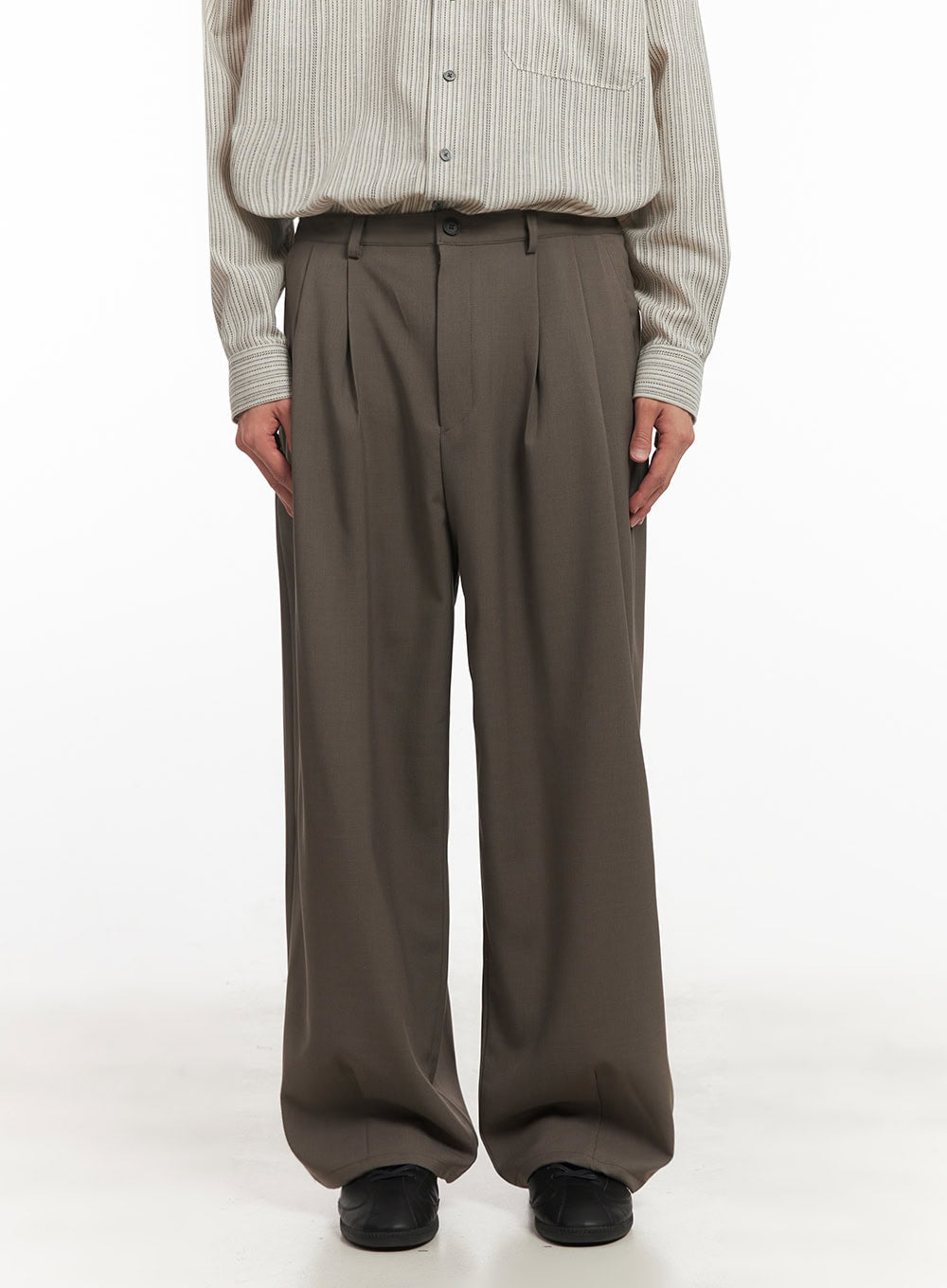 Men's Pintuck Wide-Leg Slacks IA510