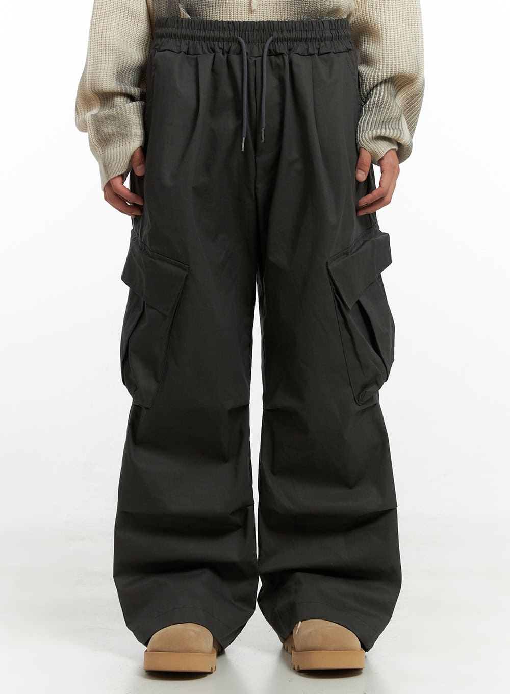 Men's Basic Cargo Wide Leg Pants IO402