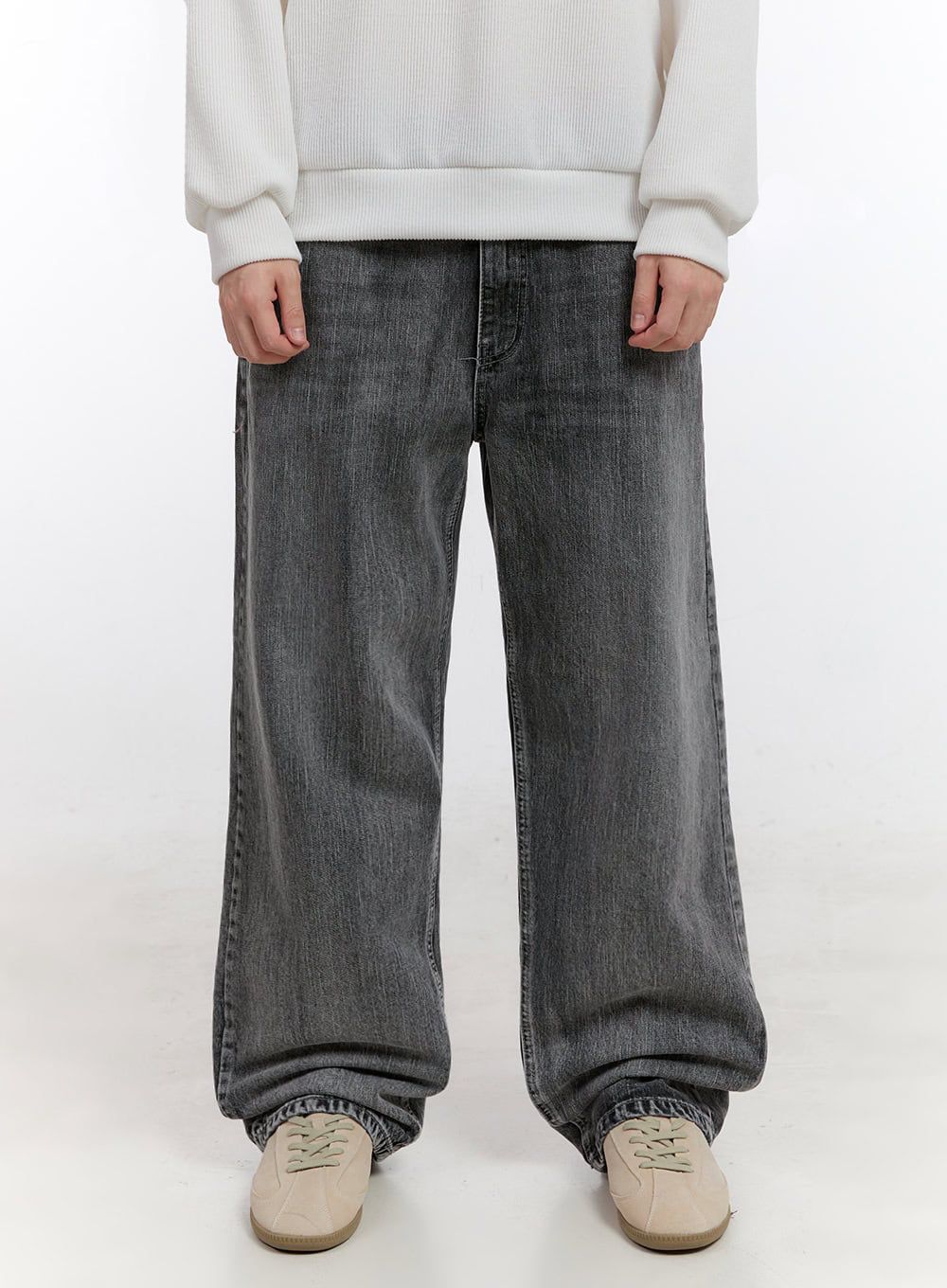 Men's Washed Wide-Fit Jeans IM525