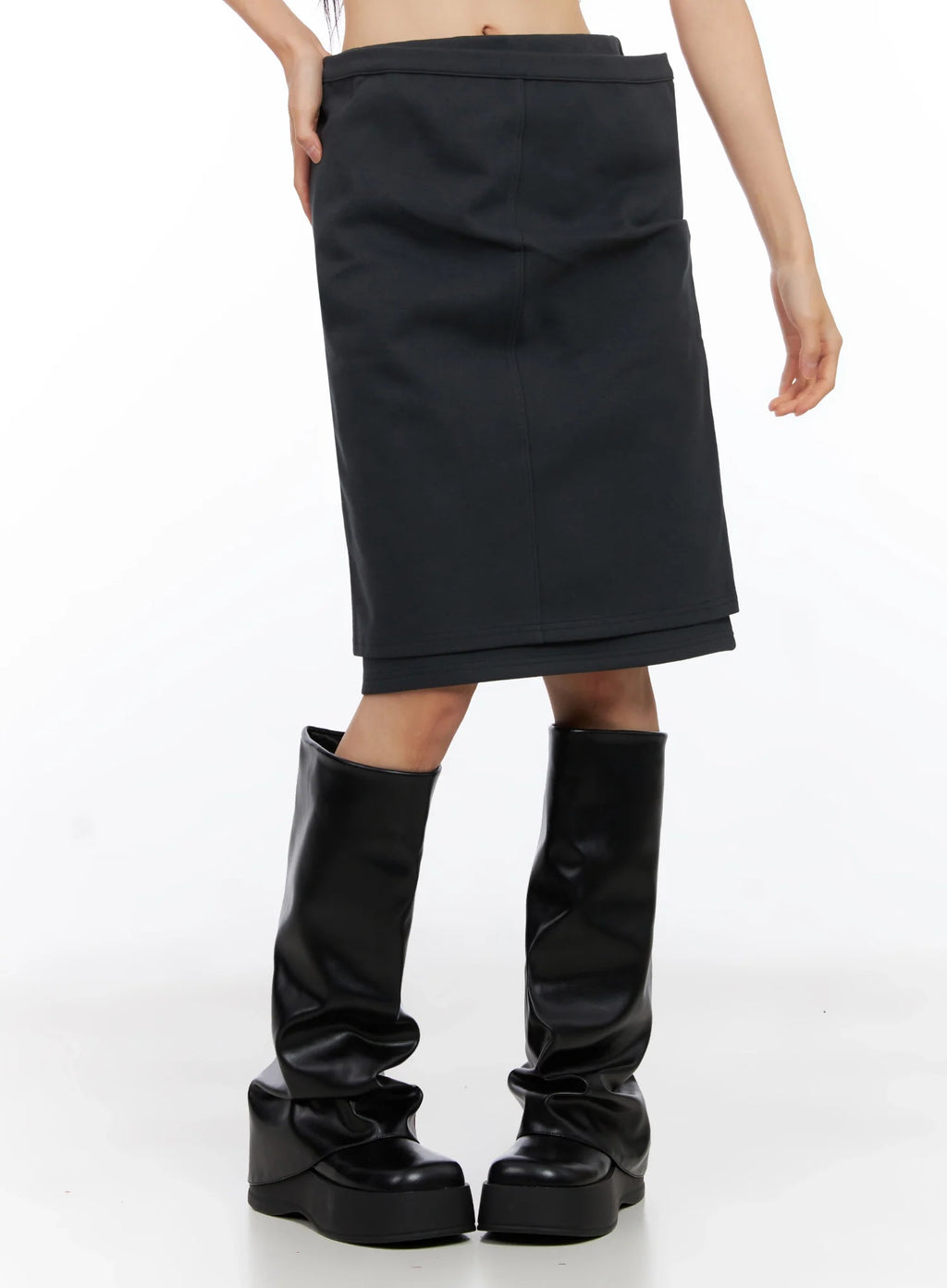 Versatile Double-Layered Midi Skirt CO517