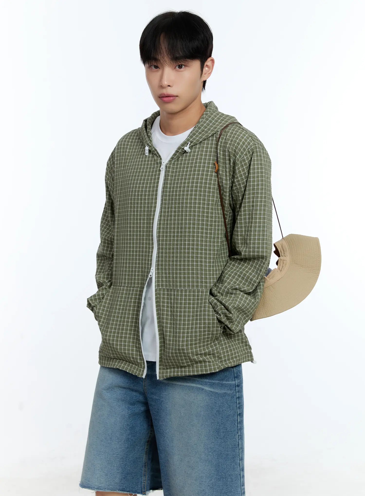 Men's Checkered Windbreaker Jacket IG515