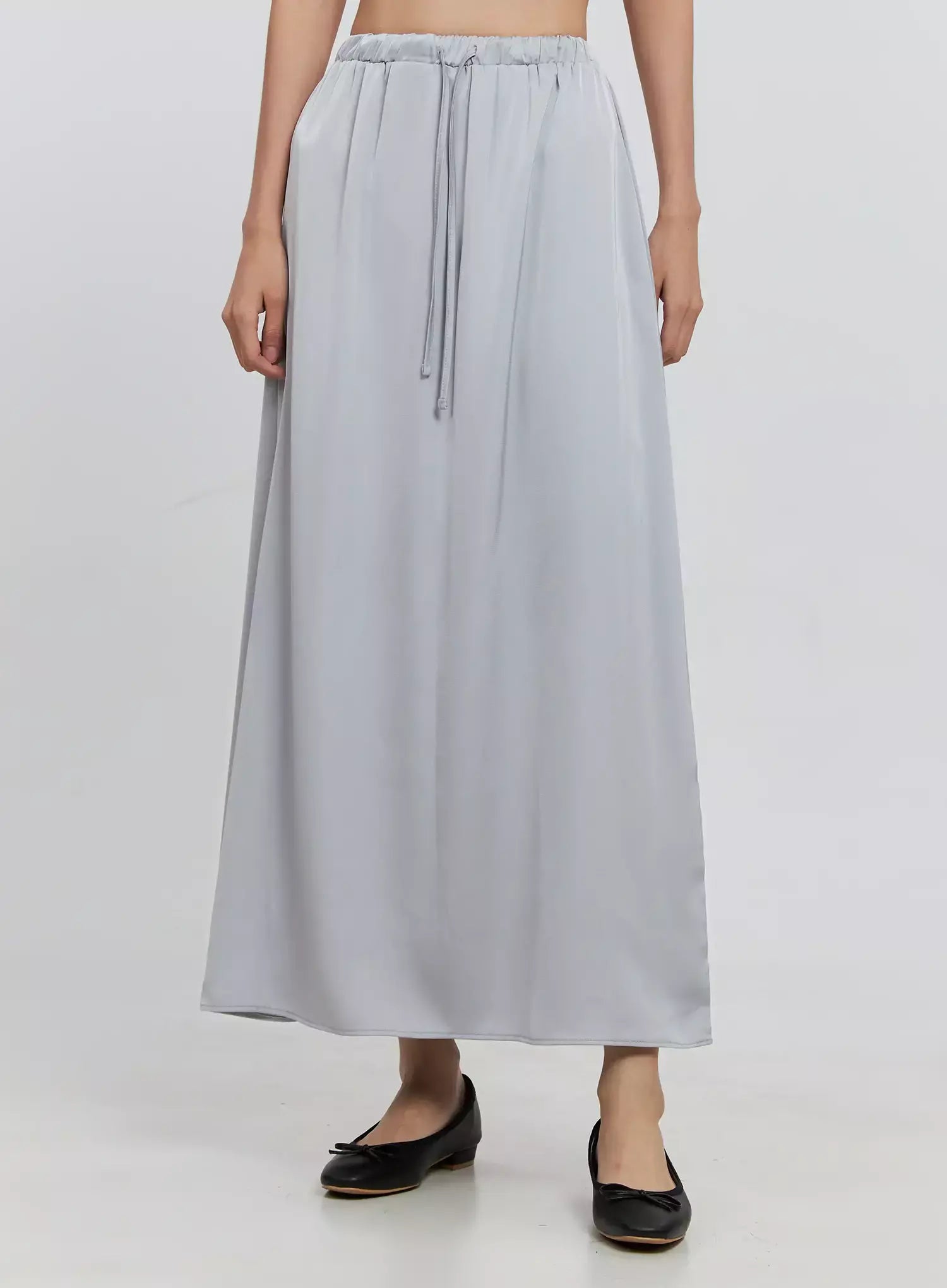 Elegant Satin Maxi Skirt IS516