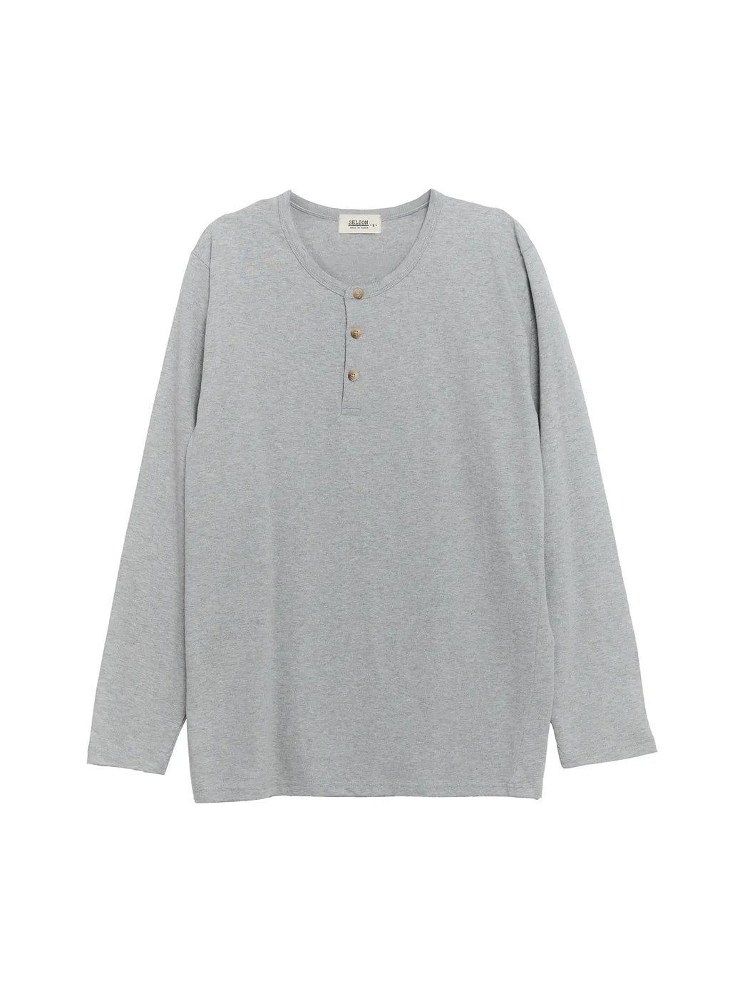 Men's Henley Neck Long Sleeve Tee IG512