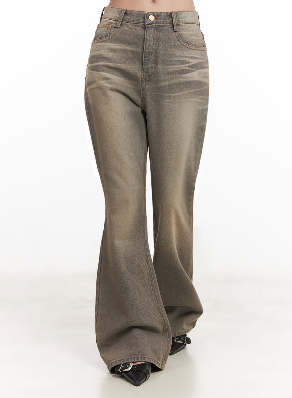 Sherry Washed Slim-Fit Bootcut Jeans IM528