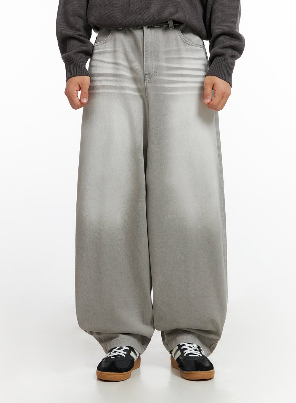 Men's Loose Fit Baggy Jeans (Gray) IG409