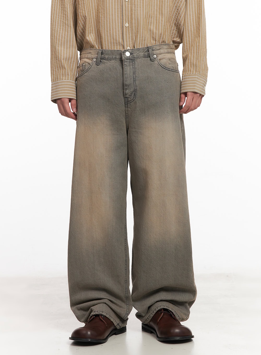 Men's Washed Straight-Leg Jeans IM514