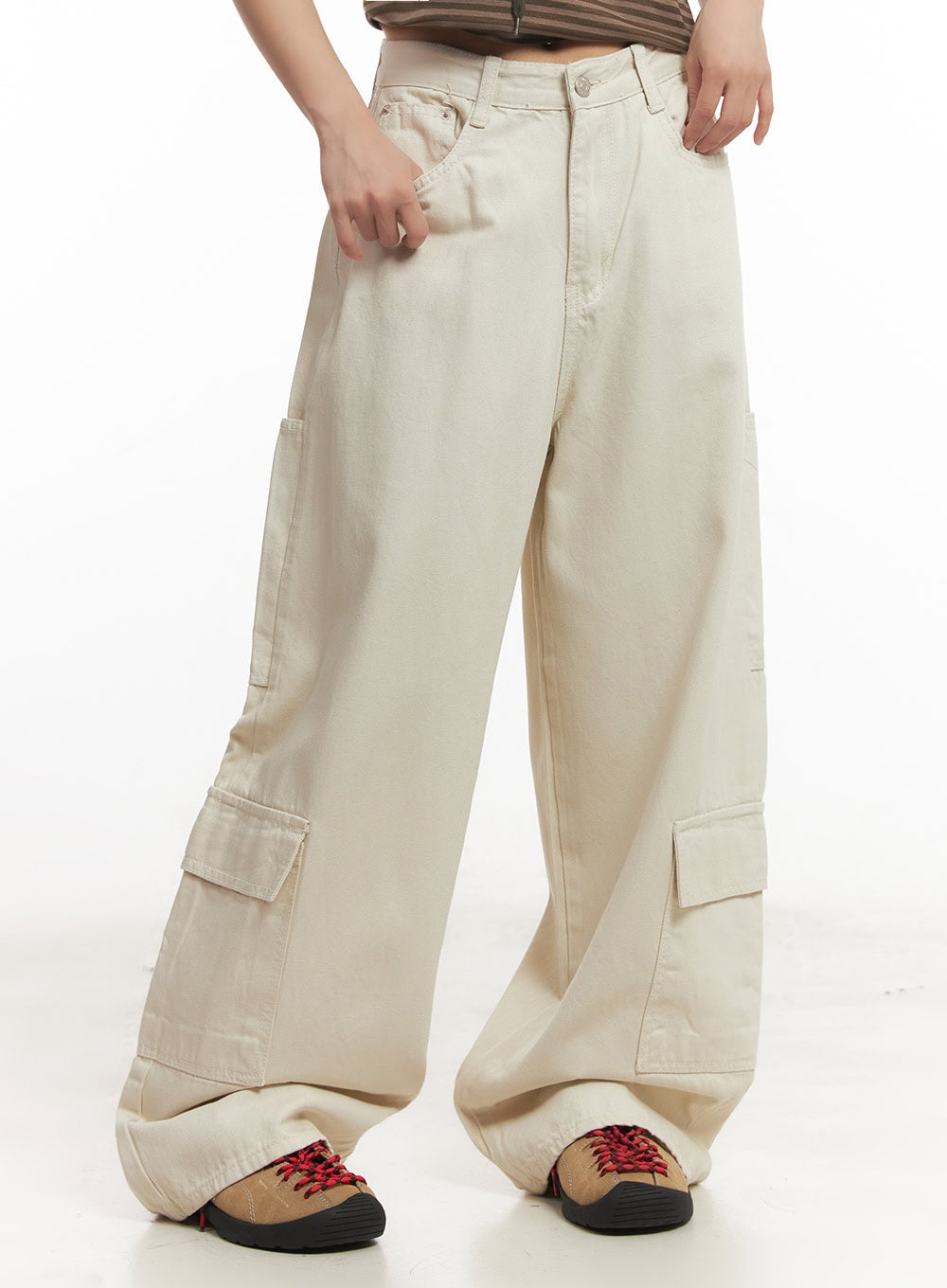 Cargo Cotton Wide-Leg Pants IA517