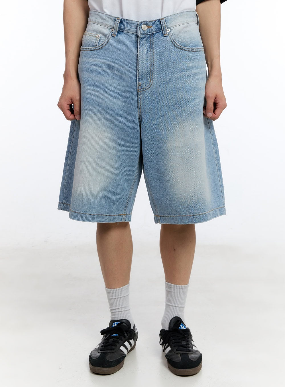 Men's Washed Wide-Leg Jorts IY529