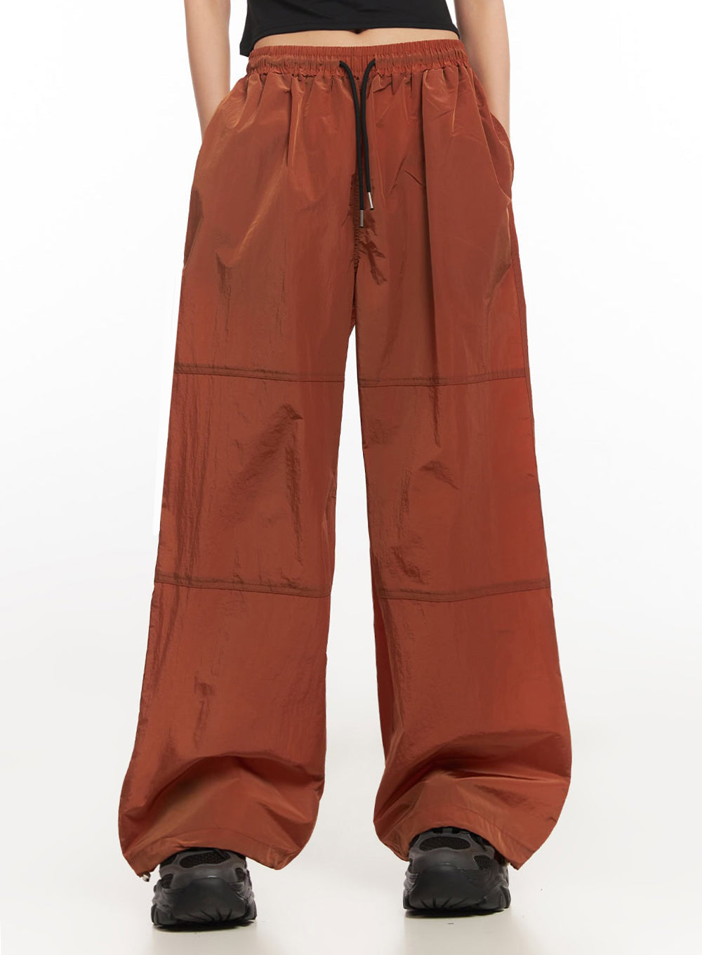 Adjustable Nylon Wide-Leg Pants IA504