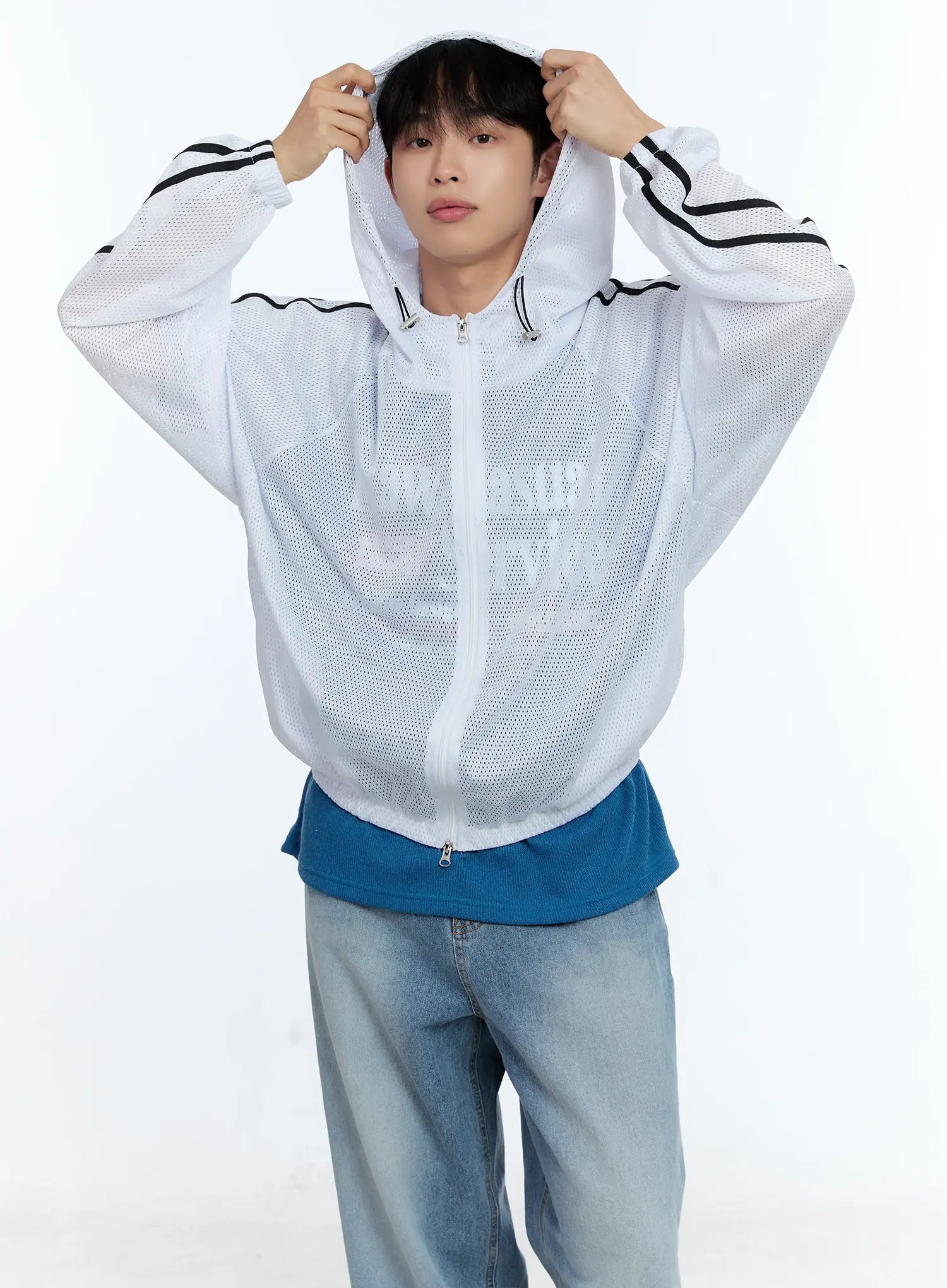 Men's Mesh Zip-Up Hoodie IG519