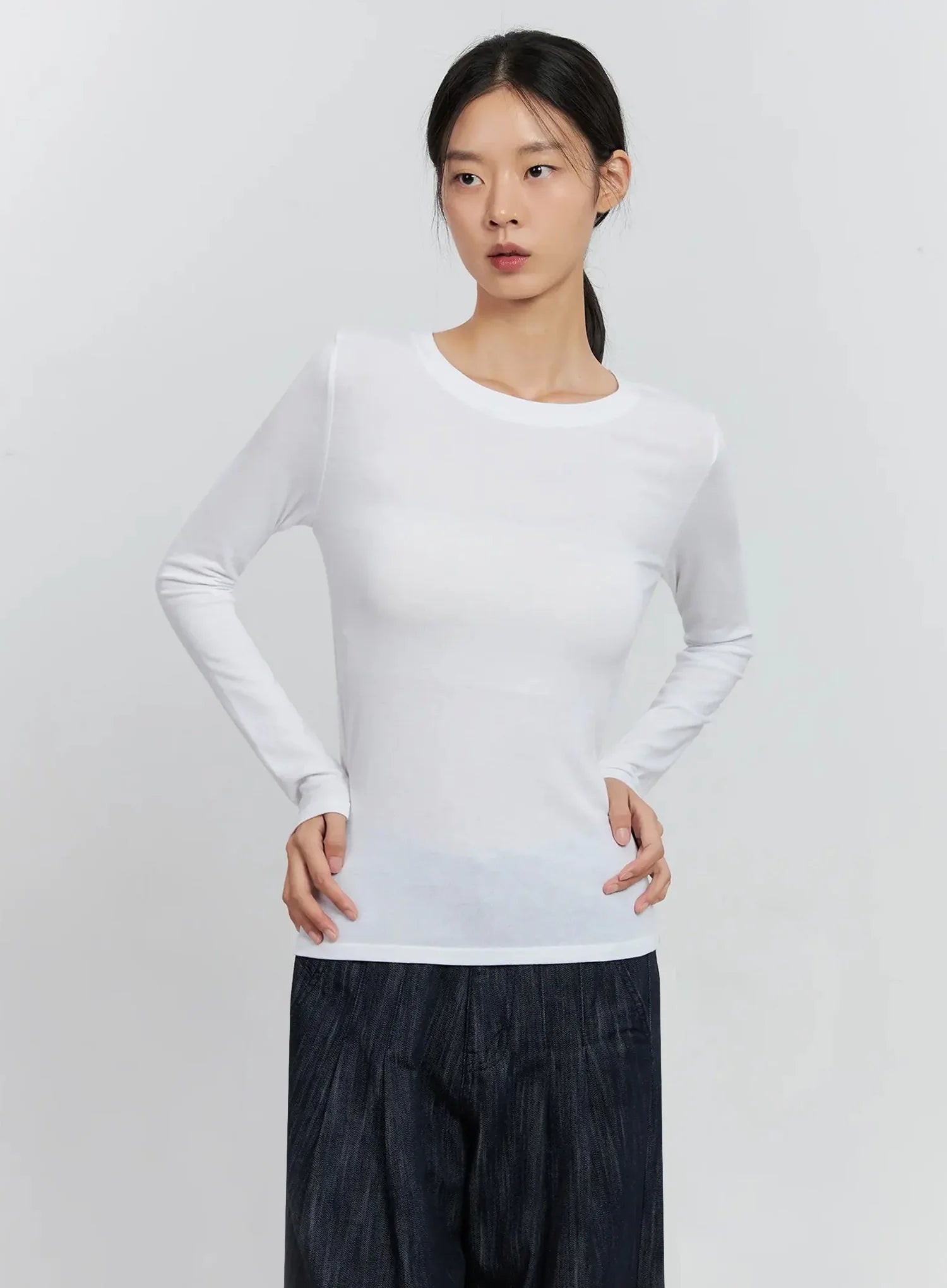 Basic Stretch Long Sleeve Top IS516