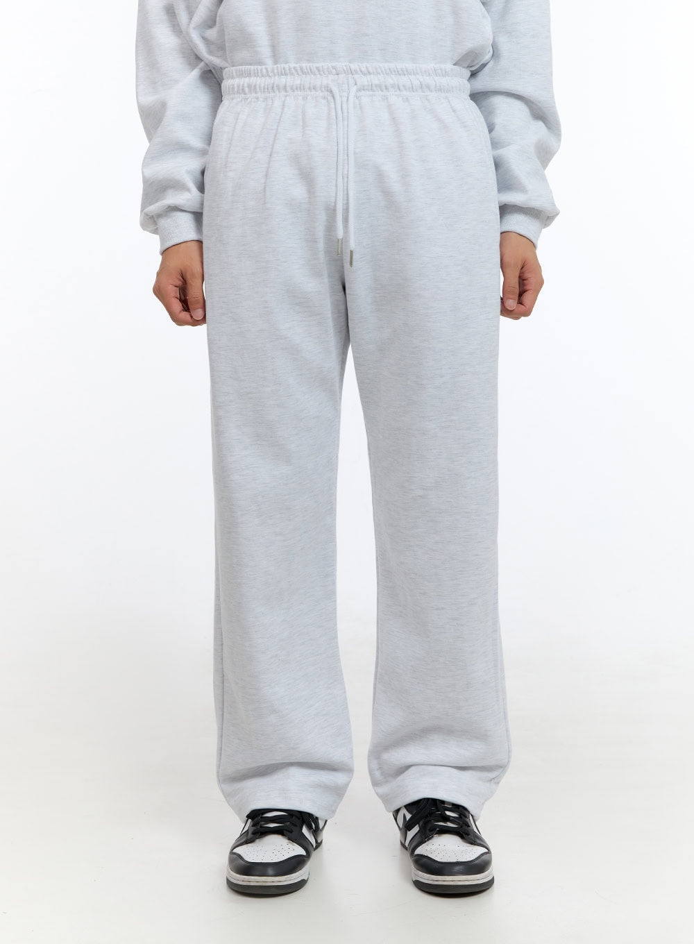 Men's  Banded Cotton Solid Sweatpants (White) IS412