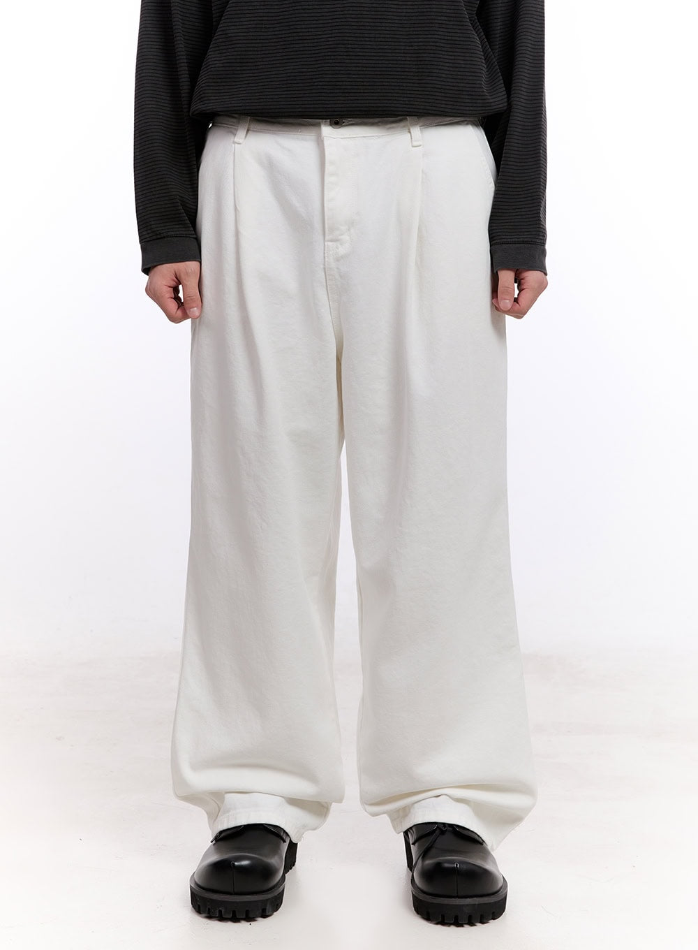 Men's Stitched Pintuck Cotton Pants IM512