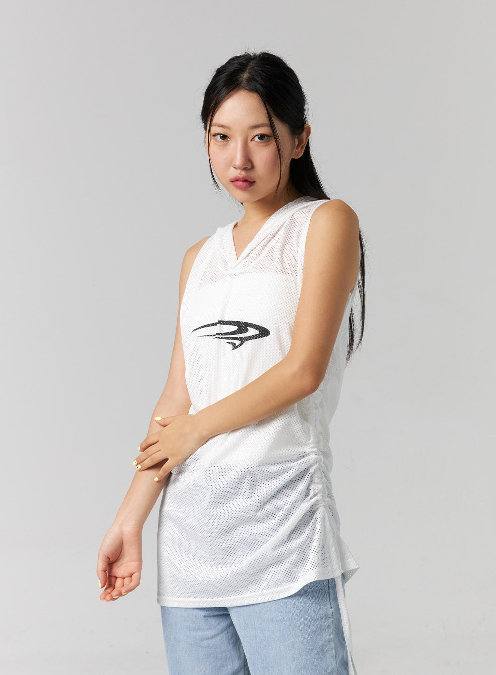 Graphic Hooded Sleeveless Top CG314