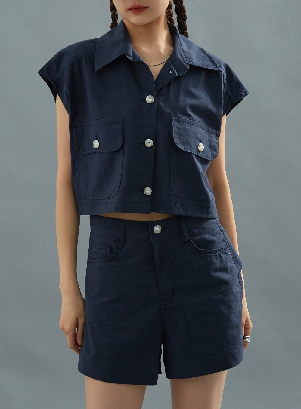 Linen Crop Shirt CU22