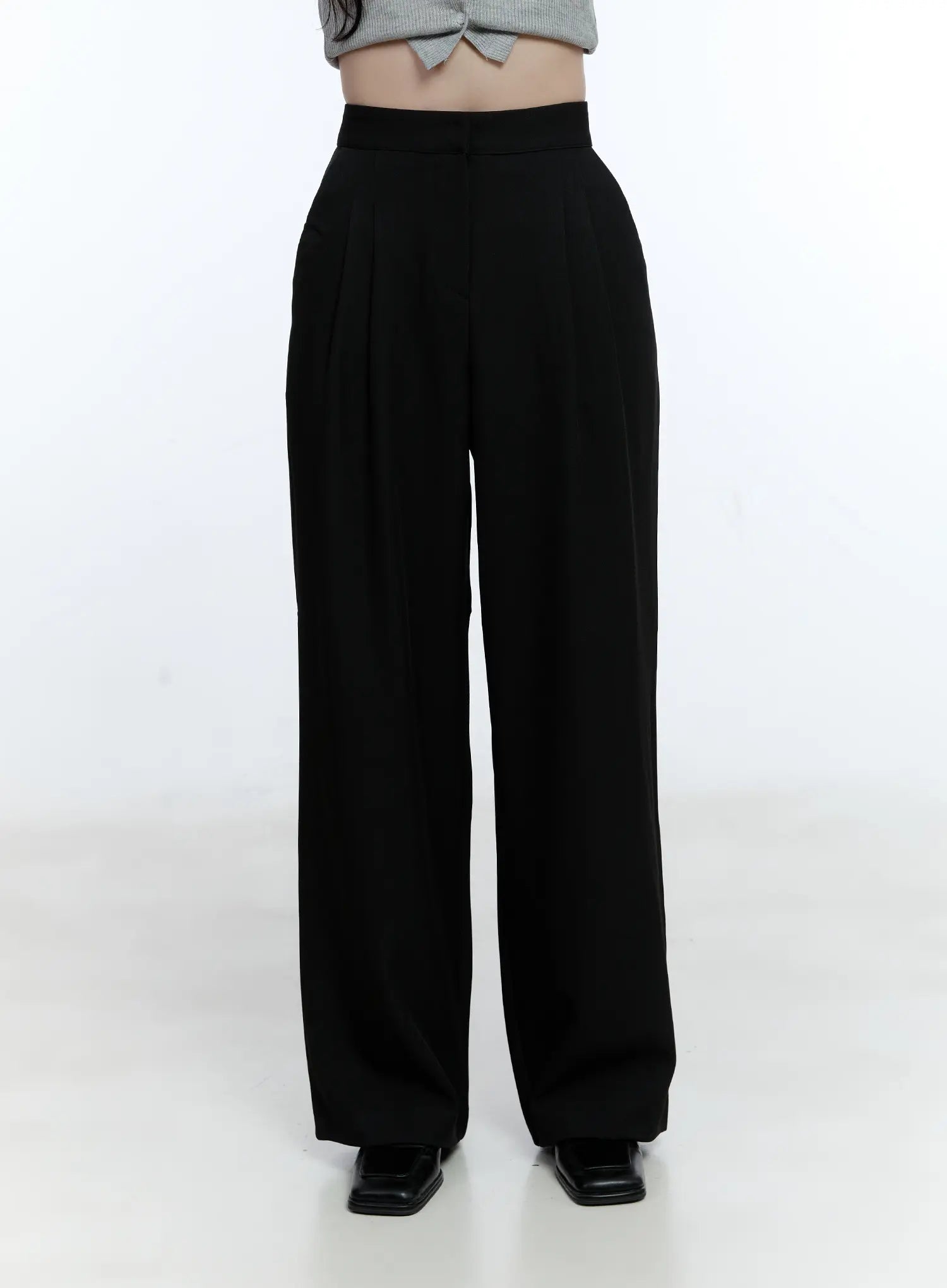 Classic Pintuck Wide-Leg Slacks CG514
