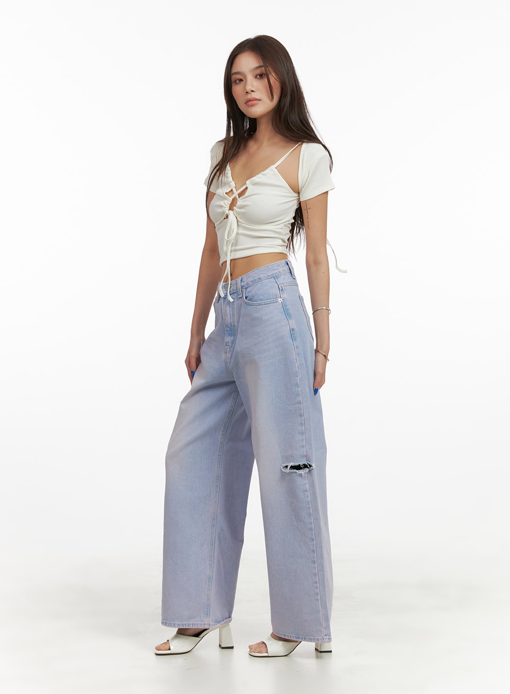 Cut-Out Short Sleeve Crop Top CY424